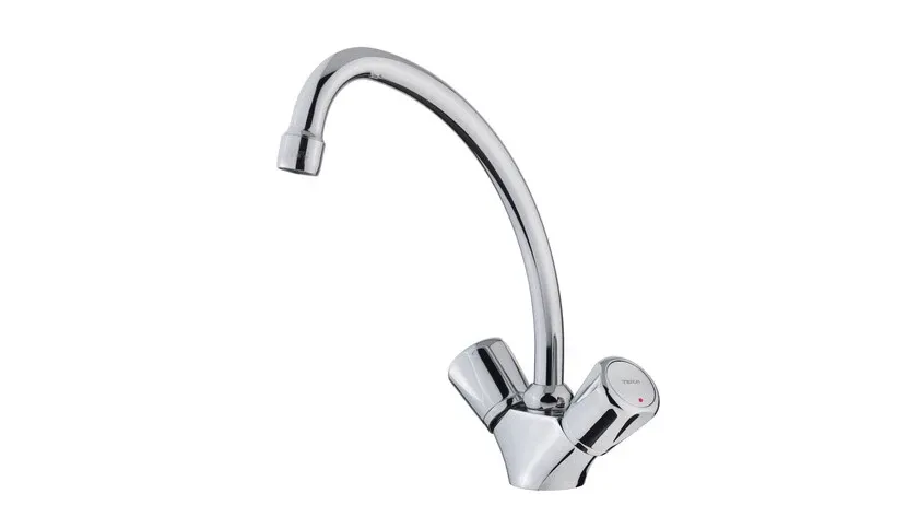 Grifo de cocina bimando con caño giratorio — Grifo de cocina bimando con caño giratorio