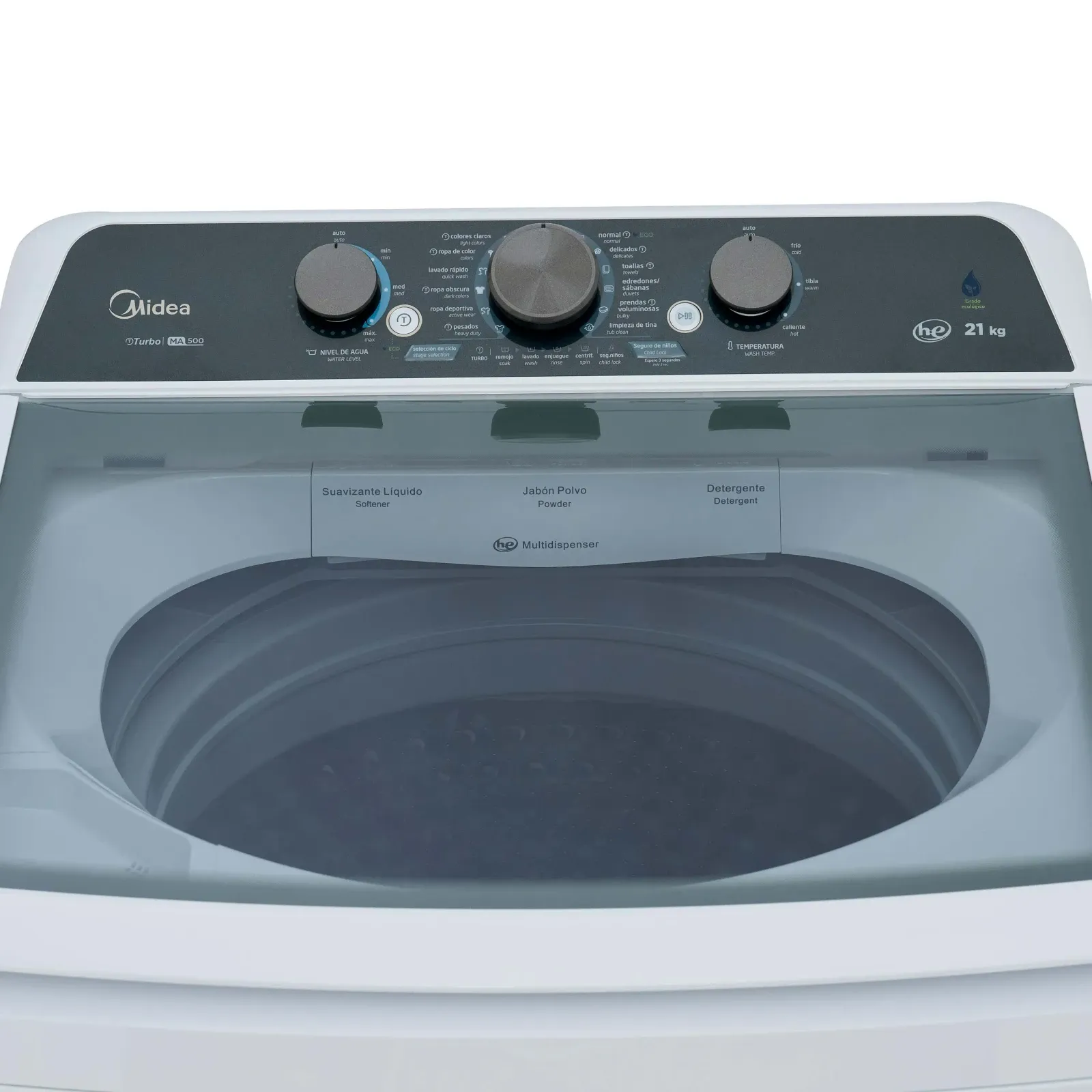 Lavadora Carga Superior Midea 21Kg Vortex Wash Agitador 3 Perillas — Lavadora Carga Superior Midea 21Kg Vortex Wash Agitador 3 Perillas