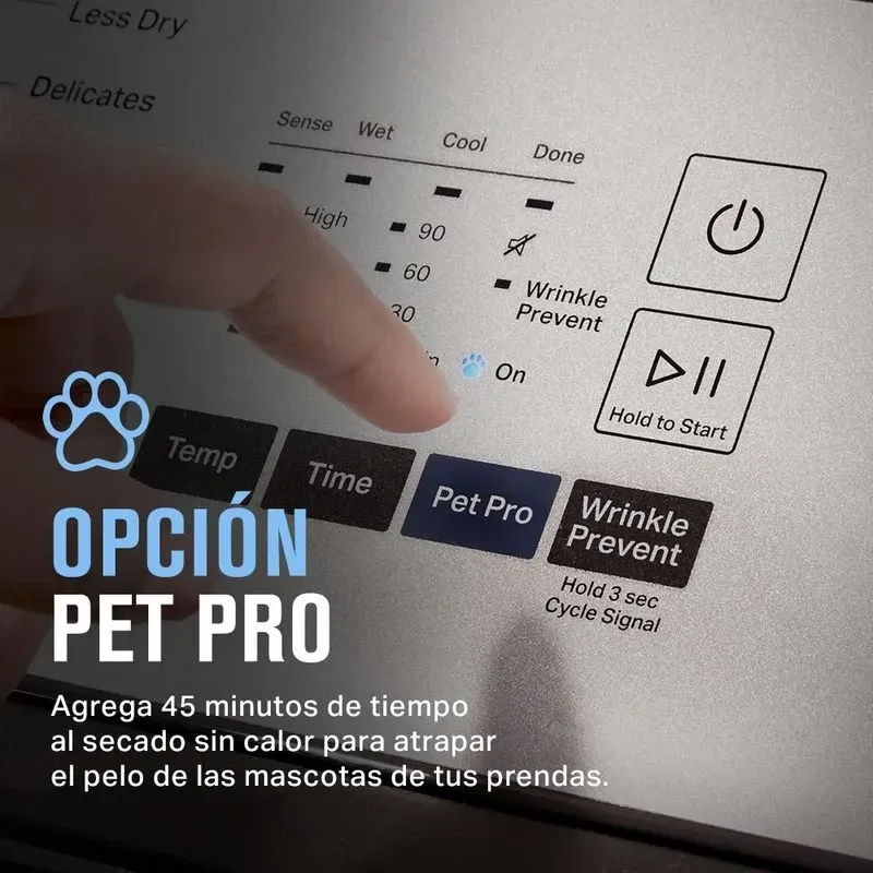 Secadora carga superior Gas 25 kg Pet Pro System Negro — Secadora carga superior Gas 25 kg Pet Pro System Negro